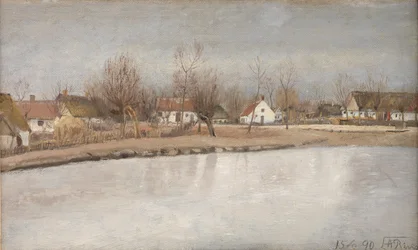 El estanque del pueblo en Ring, Zelanda