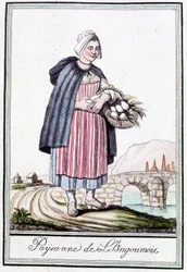 Campesina de Angoumois - en “Encyclopedia of Travels” de J. Grasset St Sauveur, Deron, París