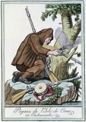 Campesino de la Isla de Córcega en emboscada - en “Enciclopedia de Viajes” de J. Grasset St Sauveur, Deron, París