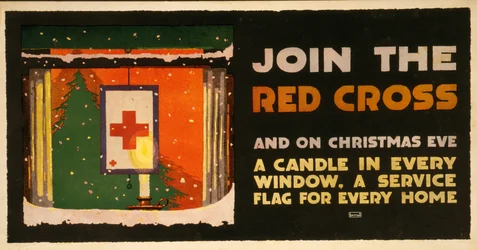 Póster de recaudación de fondos navideños para la Cruz Roja, pub. 1917-18