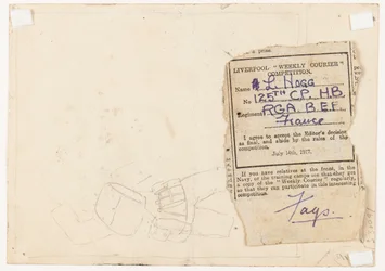Envío al editor de un concurso de periódico, 1917