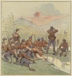 Infantería japonesa oculta en el gaolian