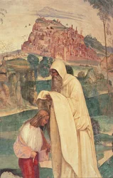 Vida de San Benito, Escena 4: El monje Romano viste a Benito
