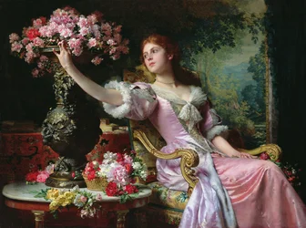Dama con flores