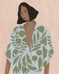 Mujer con vestido de flores, 2022 (digital)