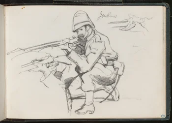 Jenkins arrodillado para disparar, 1879