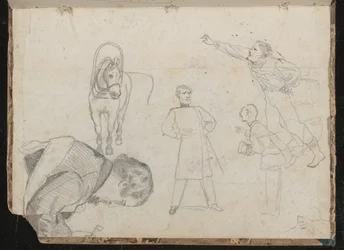 Estudios de un caballo y un hombre