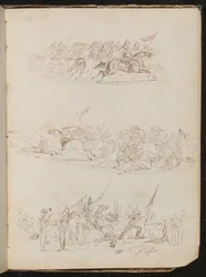Tres estudios de batallas de caballería