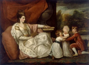 Lady Charlotte Williams-Wynn y sus tres hijos mayores
