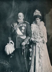 El rey Eduardo VII con la reina Alejandra, ca. 1908 1911