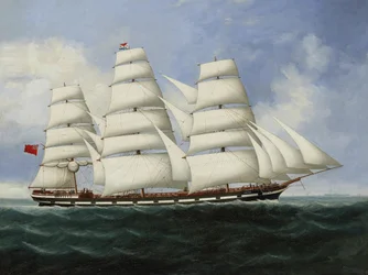 El mercante "Loch Long" a toda vela en alta mar