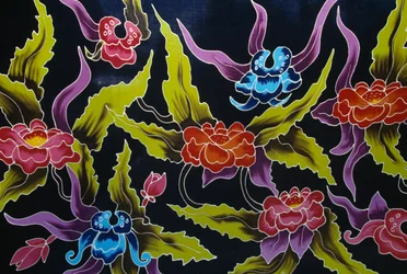 Tela de sarong decorada con motivos florales, isla de Moorea, islas de la Sociedad, Polinesia Francesa, territorio de ultramar de la República Francesa, detalle