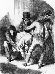 Ilustración para La Duquesa de Langeais, novela de Honoré de Balzac de la colección La Comedia Humana, grabado por Laisne