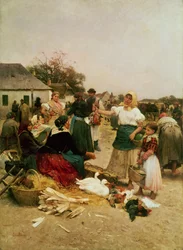 El mercado de aves de corral, 1885