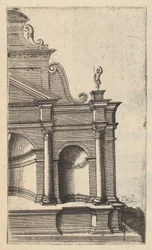 Vista parcial de un monumento [Mercurii Templum] de la serie 
