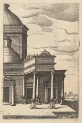 Vista parcial de un edificio [Templum Veneris] de la serie 