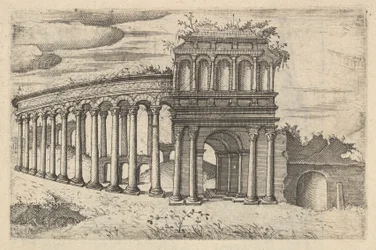El anfiteatro en Burdeos [Teatrum Bordeos, Transitorium Caesaris], de la serie 
