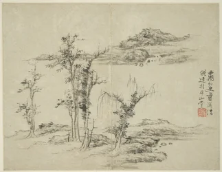 Paisaje al estilo de los antiguos maestros: después de Ni Zan (1301-1374)