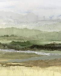Paisaje verde en capas