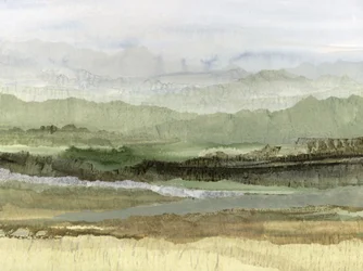 El valle verde brumoso