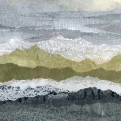 Horizonte montañoso en tonos apagados