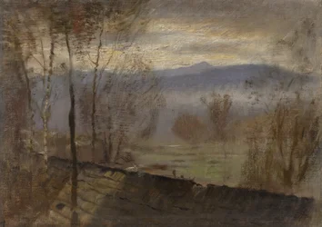 Paisaje vespertino con río, c. 1880