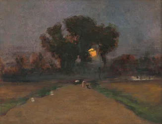 Paisaje con sol poniente, 1890-1900