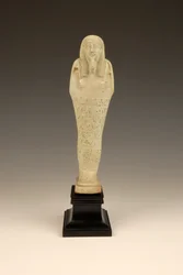 Shabti de Imhotep, 380-342 a.C. (faenza y esmalte verde)