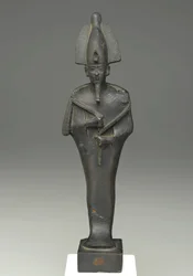 Figura momiforme de pie de Osiris, 664-332 a.C. (bronce)