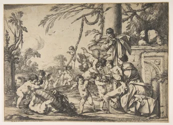 La Virgen y el Niño Jesús servidos por ángeles, 1640