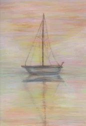P-Town , 2025 (lápiz de color sobre papel entonado)