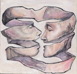 Teoría de cuerdas, c.2019 (acrílico sobre tabla de lienzo)