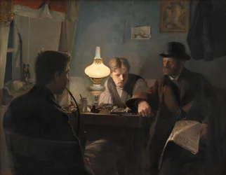 Una visita a la zapatería, 1885
