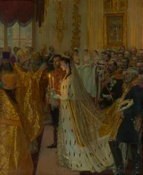 La boda del zar Nicolás II y la princesa Alix de Hesse-Darmstadt el 26 de noviembre de 1894, 1895