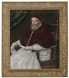 Retrato del Papa Gregorio XIII, tres cuartos de longitud, sentado