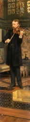 Retrato de Maurice Sons tocando el Violín en el Estudio de Alma-Tadema
