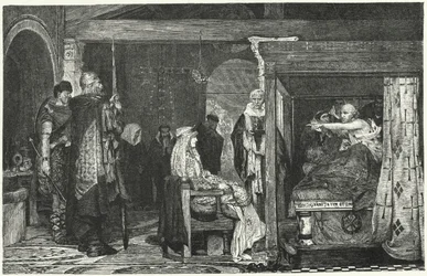 La reina Fredegunda en el lecho de muerte del obispo Praetextatus, 586
