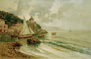Costa Adriática de Verano con Barcos de Pesca