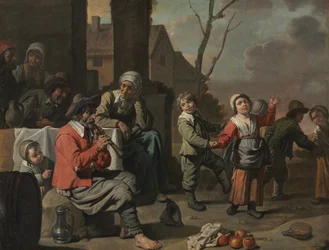 Niños campesinos bailando, c.1650