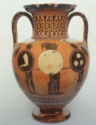 Ánfora de figuras negras, 515-490 a.C.