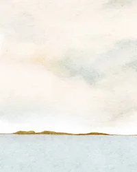 Vista matinal desde el muelle 2, c.2019 (acuarela)