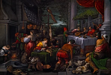 Lázaro y Dives, c.1570 (óleo sobre lienzo)