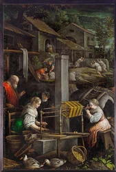 Julio (hilado y tejido) (pintura sobre lienzo)