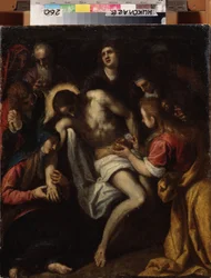 "" La deploration du christ "" (La lamentación) Pintura de Leandro Bassano (1557-1622) Museo de Arte Regional Wereshchagin, Mykolaiv Ucrania