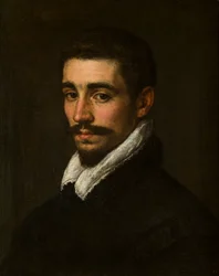 Retrato de un hombre barbudo desconocido, c.1577-1622 (óleo sobre lienzo)