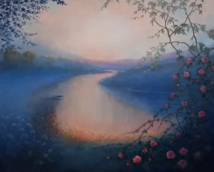 Bramble Roses, 2025 (óleo sobre lienzo)