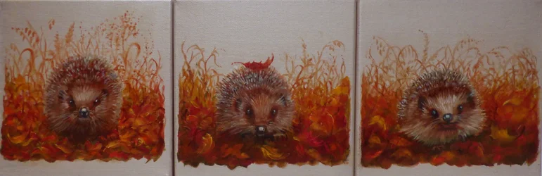 Erizos en otoño, 2024 (óleo sobre lienzo)
