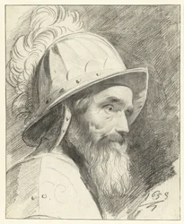 Busto de guerrero con casco