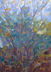 Avellano de bruja en flor, 2015