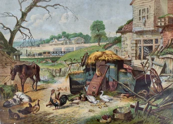 Pasado y presente, c.1860 (grabado en madera sobre papel)
